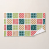 Zigzag, Zickzack, Gingham, Polka Dots, Patchwork Badhandtuch Set (Handtuch)