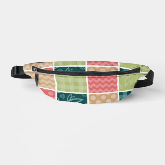 Zigzag, Zickzack, Gingham, Polka Dots, Patchwork Bauchtasche (Vorderseite)