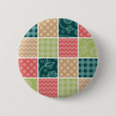 Zigzag, Zickzack, Gingham, Polka Dots, Patchwork Button (Vorderseite)