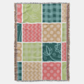 Zigzag, Zickzack, Gingham, Polka Dots, Patchwork Decke (Vorderseite Vertikal)