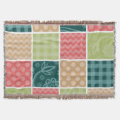 Zigzag, Zickzack, Gingham, Polka Dots, Patchwork Decke (Vorderseite)