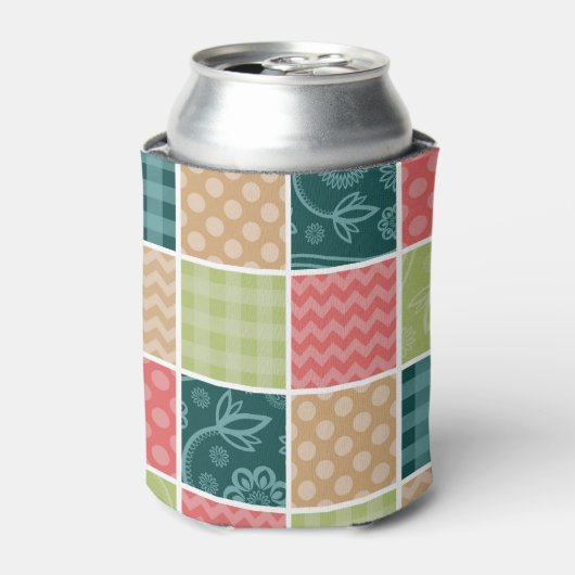 Zigzag, Zickzack, Gingham, Polka Dots, Patchwork Dosenkühler (Kanne Vorderseite)