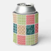 Zigzag, Zickzack, Gingham, Polka Dots, Patchwork Dosenkühler (Kanne Rückseite)