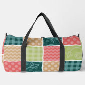 Zigzag, Zickzack, Gingham, Polka Dots, Patchwork Duffle Bag (Vorderseite)