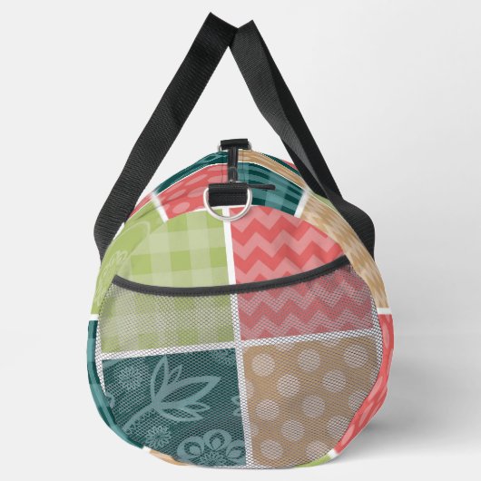 Zigzag, Zickzack, Gingham, Polka Dots, Patchwork Duffle Bag (Rechts)
