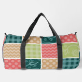 Zigzag, Zickzack, Gingham, Polka Dots, Patchwork Duffle Bag (Rückseite)