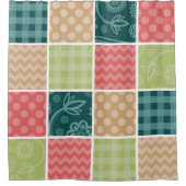 Zigzag, Zickzack, Gingham, Polka Dots, Patchwork Duschvorhang (Vorderseite)