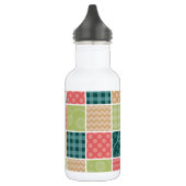 Zigzag, Zickzack, Gingham, Polka Dots, Patchwork Edelstahlflasche (Links)