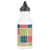 Zigzag, Zickzack, Gingham, Polka Dots, Patchwork Edelstahlflasche (Rechts)