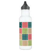 Zigzag, Zickzack, Gingham, Polka Dots, Patchwork Edelstahlflasche (Rechts)