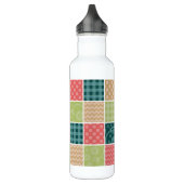 Zigzag, Zickzack, Gingham, Polka Dots, Patchwork Edelstahlflasche (Links)