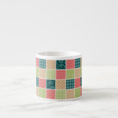 Zigzag, Zickzack, Gingham, Polka Dots, Patchwork Espressotasse (Vorderseite)
