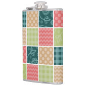 Zigzag, Zickzack, Gingham, Polka Dots, Patchwork Flachmann (Links)