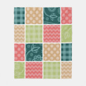 Zigzag, Zickzack, Gingham, Polka Dots, Patchwork Fleecedecke (Vorderseite)