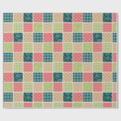 Zigzag, Zickzack, Gingham, Polka Dots, Patchwork Geschenkpapier (Flach)