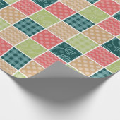 Zigzag, Zickzack, Gingham, Polka Dots, Patchwork Geschenkpapier (Ecke)