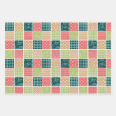 Zigzag, Zickzack, Gingham, Polka Dots, Patchwork Geschenkpapier Set (Vorderseite 3)