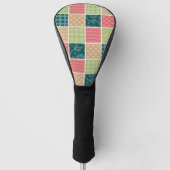 Zigzag, Zickzack, Gingham, Polka Dots, Patchwork Golf Headcover (Vorderseite)