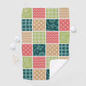 Zigzag, Zickzack, Gingham, Polka Dots, Patchwork Golfhandtuch (Insitu)