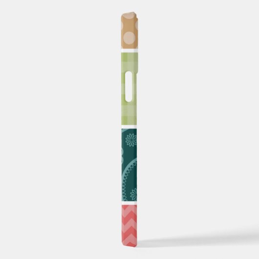 Zigzag, Zickzack, Gingham, Polka Dots, Patchwork iPhone Hülle (Rechte Seite)