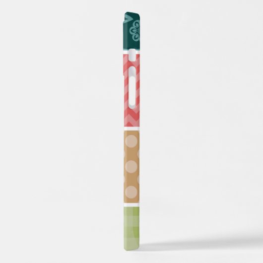 Zigzag, Zickzack, Gingham, Polka Dots, Patchwork iPhone Hülle (Linke Seite)