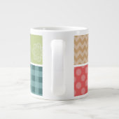 Zigzag, Zickzack, Gingham, Polka Dots, Patchwork Jumbo-Tasse (Rückseite)