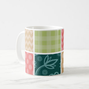 Zigzag, Zickzack, Gingham, Polka Dots, Patchwork Kaffeetasse