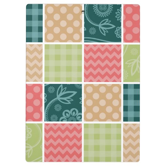 Zigzag, Zickzack, Gingham, Polka Dots, Patchwork Klemmbrett (Rückseite)