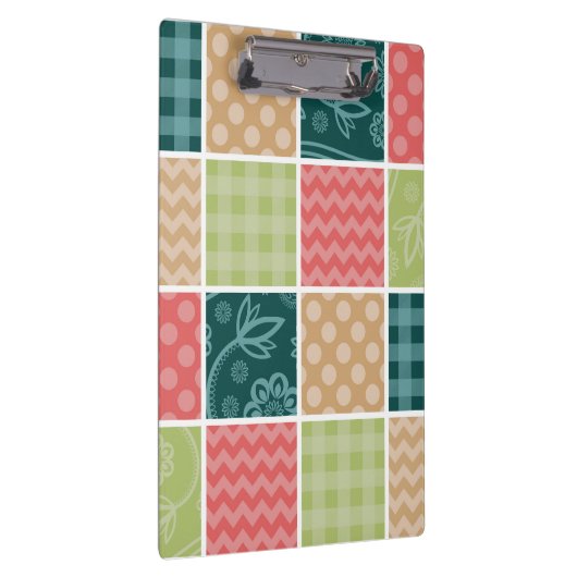 Zigzag, Zickzack, Gingham, Polka Dots, Patchwork Klemmbrett (Rechts)