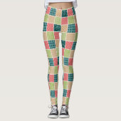 Zigzag, Zickzack, Gingham, Polka Dots, Patchwork Leggings (Vorderseite)