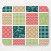 Zigzag, Zickzack, Gingham, Polka Dots, Patchwork Mousepad (Vorne)