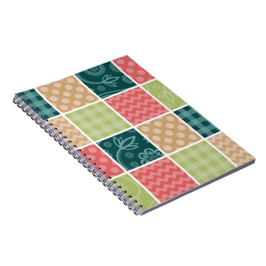 Zigzag, Zickzack, Gingham, Polka Dots, Patchwork Notizblock (Rechte Seite)