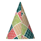 Zigzag, Zickzack, Gingham, Polka Dots, Patchwork Partyhütchen (Rückseite)