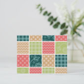 Zigzag, Zickzack, Gingham, Polka Dots, Patchwork Postkarte (Stehend Vorderseite)