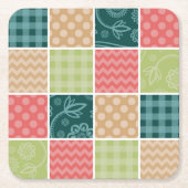 Zigzag, Zickzack, Gingham, Polka Dots, Patchwork Rechteckiger Pappuntersetzer (Vorderseite)