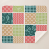 Zigzag, Zickzack, Gingham, Polka Dots, Patchwork Sherpadecke (Vorderseite (Horizontal))