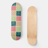 Zigzag, Zickzack, Gingham, Polka Dots, Patchwork Skateboard (Vorderseite)