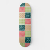 Zigzag, Zickzack, Gingham, Polka Dots, Patchwork Skateboard (Vorderseite)