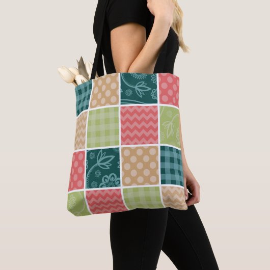 Zigzag, Zickzack, Gingham, Polka Dots, Patchwork Tasche (Von Nahem)
