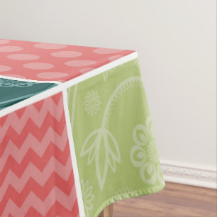 Zigzag, Zickzack, Gingham, Polka Dots, Patchwork Tischdecke