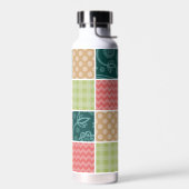 Zigzag, Zickzack, Gingham, Polka Dots, Patchwork Trinkflasche (Links)