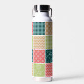 Zigzag, Zickzack, Gingham, Polka Dots, Patchwork Trinkflasche (Vorne)