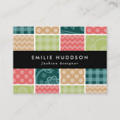 Zigzag, Zickzack, Gingham, Polka Dots, Patchwork Visitenkarte (Vorderseite)