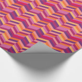 Zigzag Zickzack orange lila gemusterte Packung Geschenkpapier (Ecke)