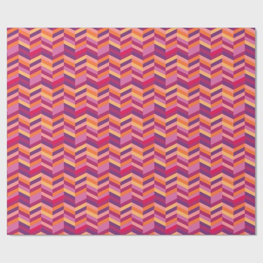 Zigzag Zickzack orange lila gemusterte Packung Geschenkpapier (Flach)