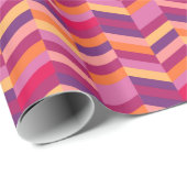 Zigzag Zickzack orange lila gemusterte Packung Geschenkpapier (Rolleneckpunkt)