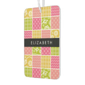 Zigzag, Zickzack, Polka Dots, Gingham, Ihr Name Autolufterfrischer (Links)