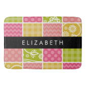 Zigzag, Zickzack, Polka Dots, Gingham, Ihr Name Badematte (Vorderseite)