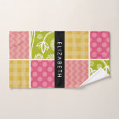 Zigzag, Zickzack, Polka Dots, Gingham, Ihr Name Badhandtuch Set (Handtuch)