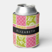 Zigzag, Zickzack, Polka Dots, Gingham, Ihr Name Dosenkühler (Kanne Vorderseite)
